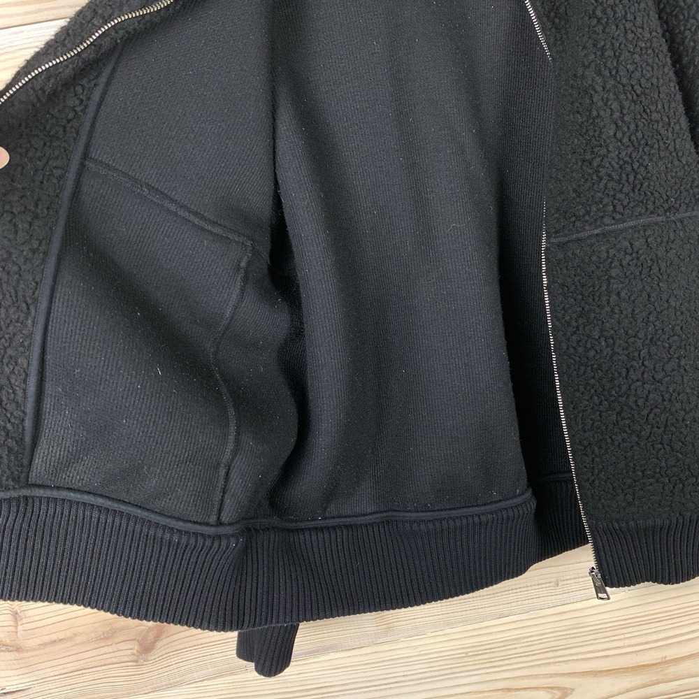 COS Jacket Womens EU Large Sherpa Ribbed Regular Fit Black Elevated - Picture 7 of 8